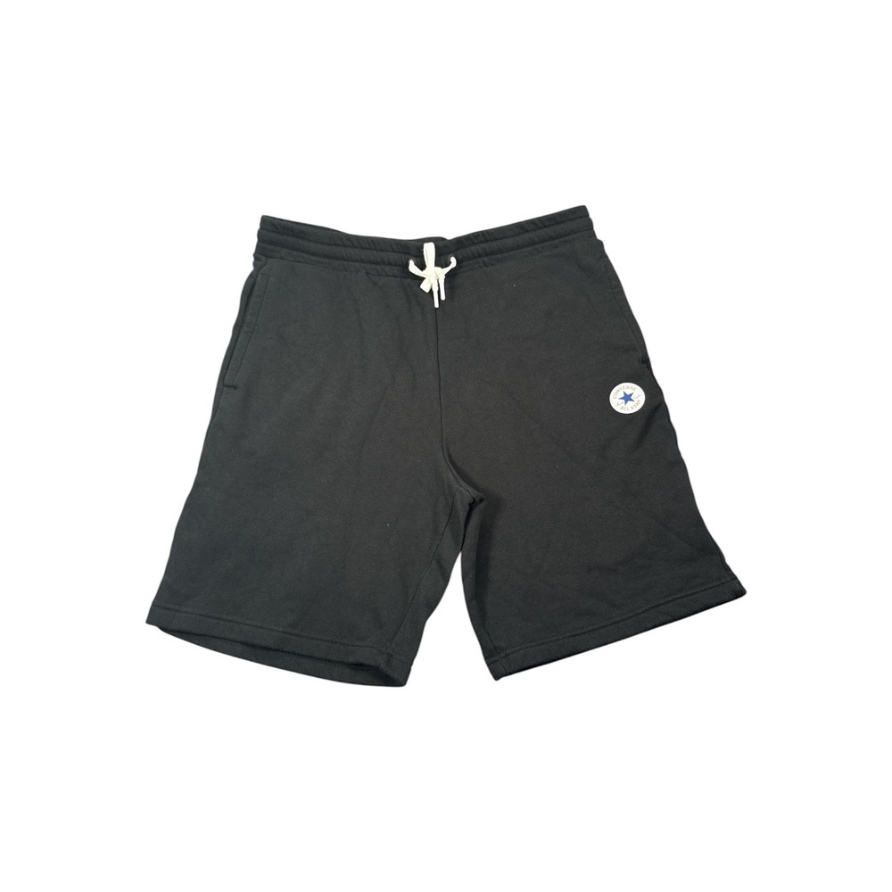 Converse All Star Mens Fleece Shorts Black Chuck Taylor Logo Pockets Size L